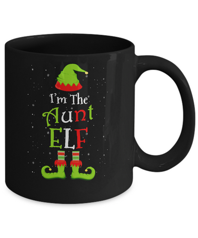 I'm The Aunt Elf Family Matching Funny Christmas Group Gift Mug-Coffee Mug-11oz Mug-Black