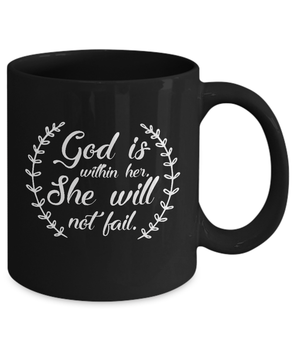 God Is Within Her She Will Not Fail Mug-Coffee Mug-11oz Mug-Black