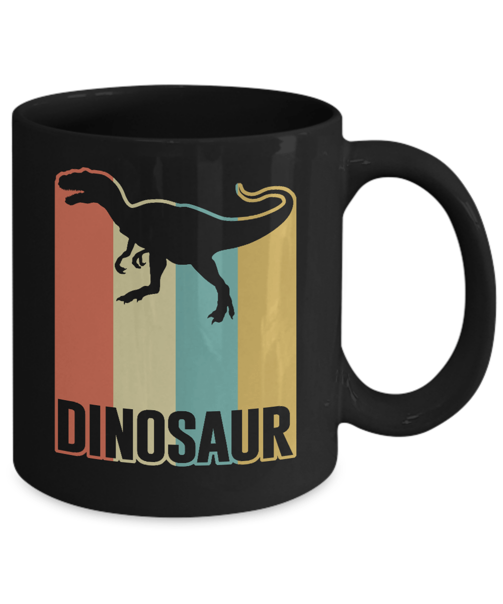 Classic Vintage Retro Style Dinosaur Mug-Coffee Mug-11oz Mug-Black