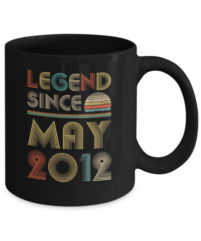 Legend Since May 2012 Vintage 9th Birthday Gifts Youth Mug-Coffee Mug-11oz Mug-Black