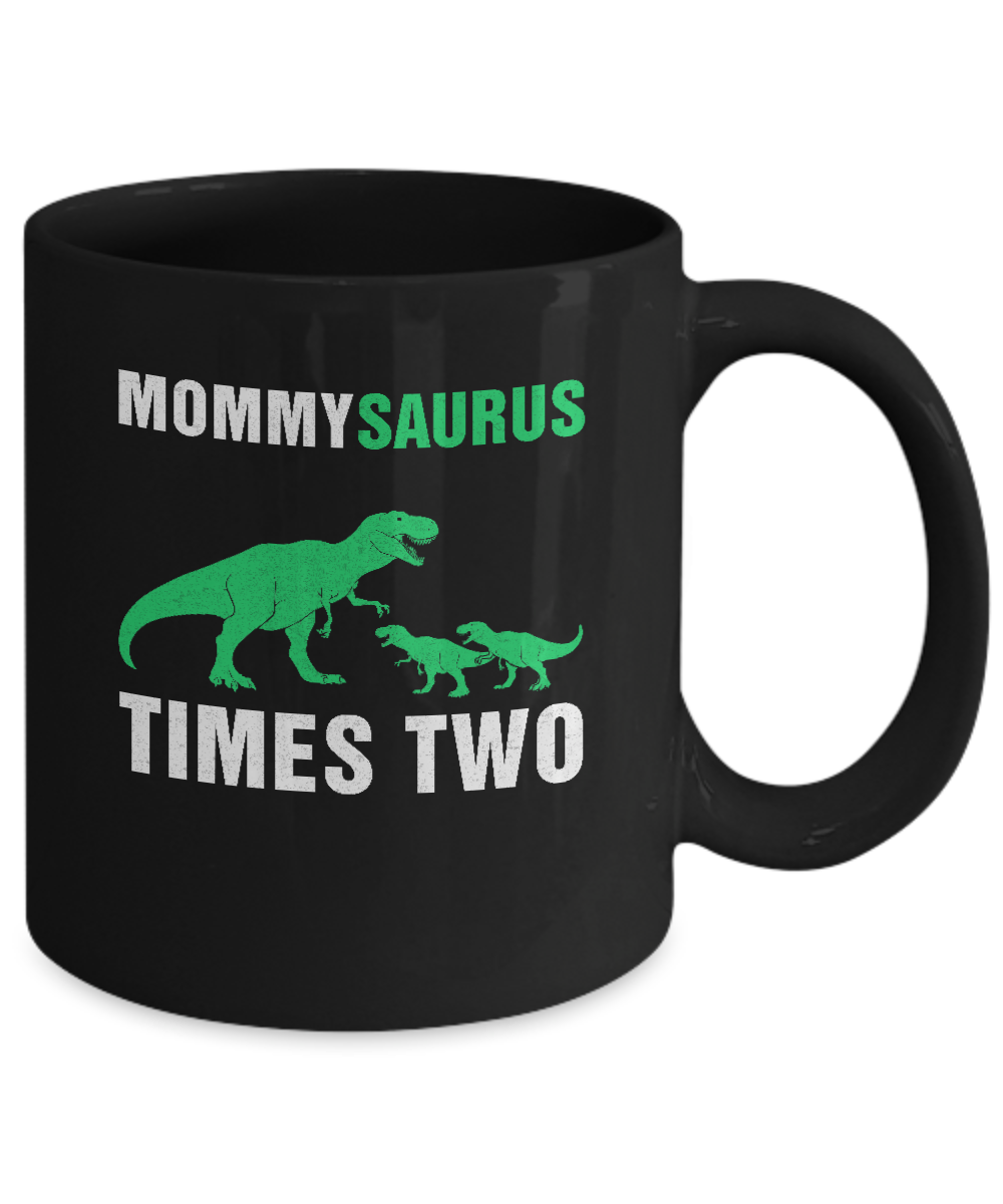 Mommysaurus Times Two Twins Mothers Day Mug-Coffee Mug-11oz Mug-Black