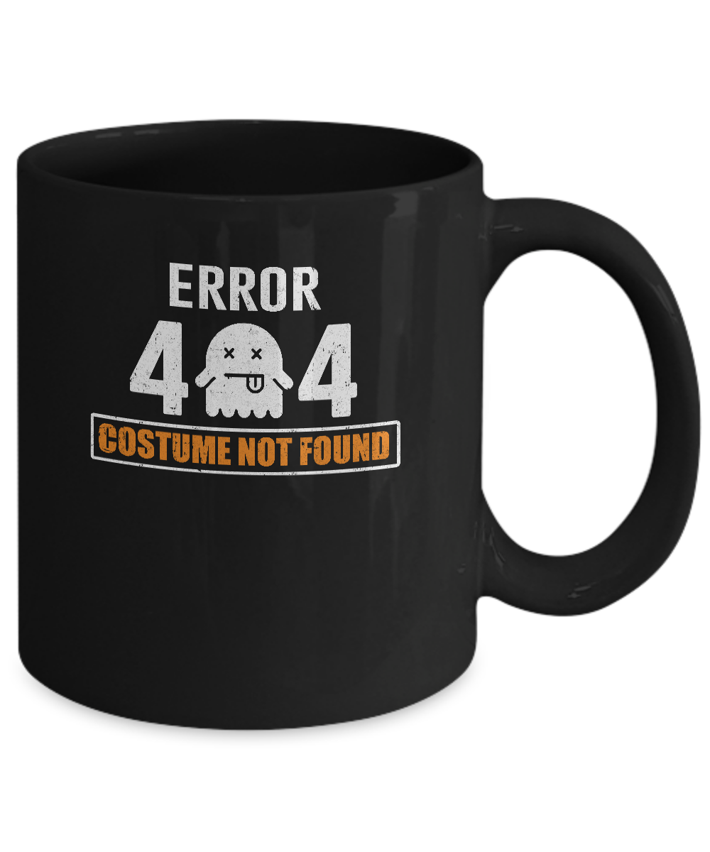 Funny Halloween Error 404 Costume Not Found Mug-Coffee Mug-11oz Mug-Black
