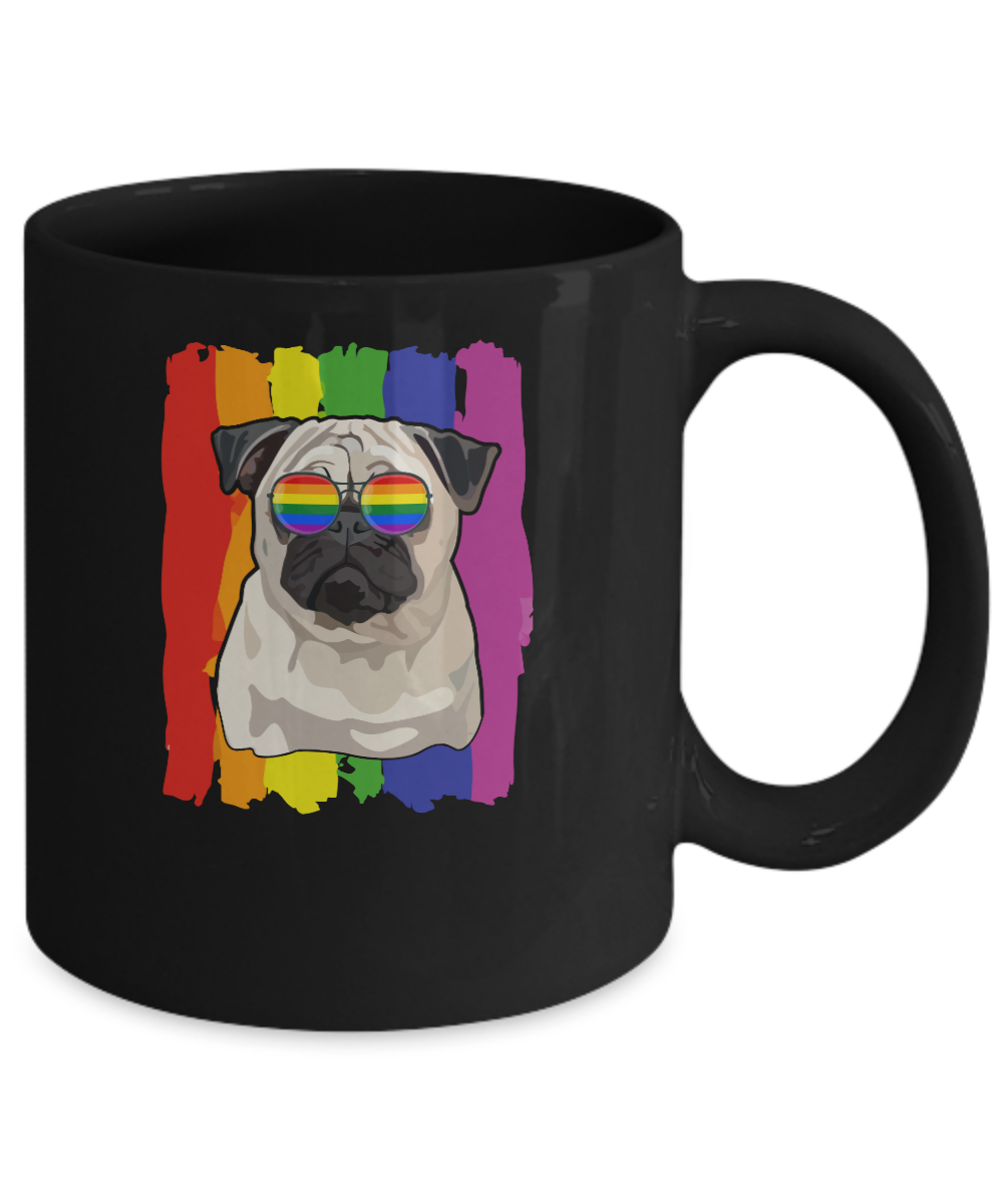 Funny Pug LGBT LGBT Pride Gifts Mug-Coffee Mug-11oz Mug-Black