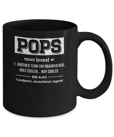 Pops Gifts Grandpa Definition Fathers Day Mug-Coffee Mug-11oz Mug-Black