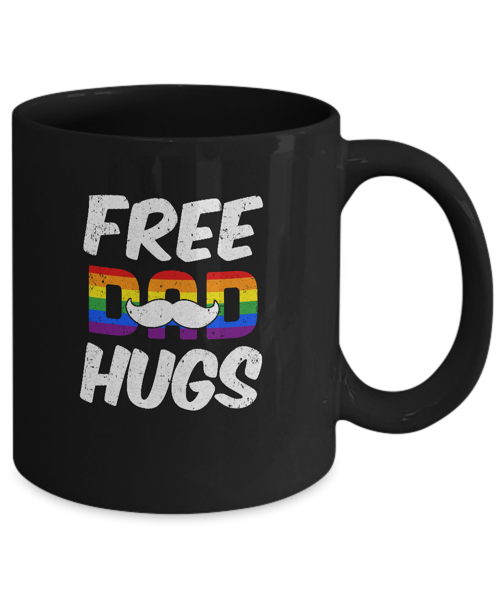 LGBT Pride Month Free Dad Hugs Mug-Coffee Mug-11oz Mug-Black