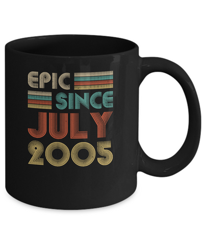 Epic Since July 2005 Vintage 16th Birthday Gifts Mug-Coffee Mug-11oz Mug-Black