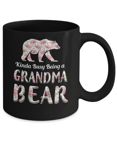 Grandma Bear Dinosaur Kinda Busy Being A Grandmabear Mug-Coffee Mug-11oz Mug-Black