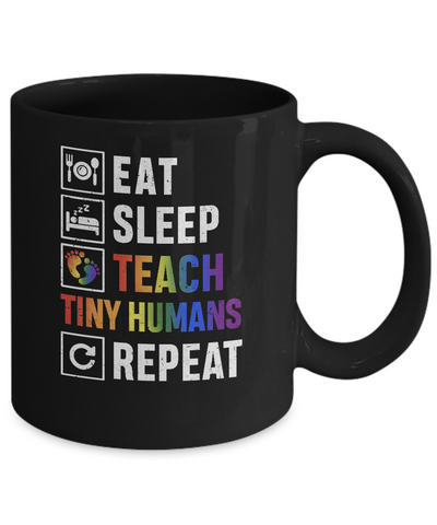 Eat Sleep Teach Tiny Humans Repeat Mommy Mug-Coffee Mug-11oz Mug-Black