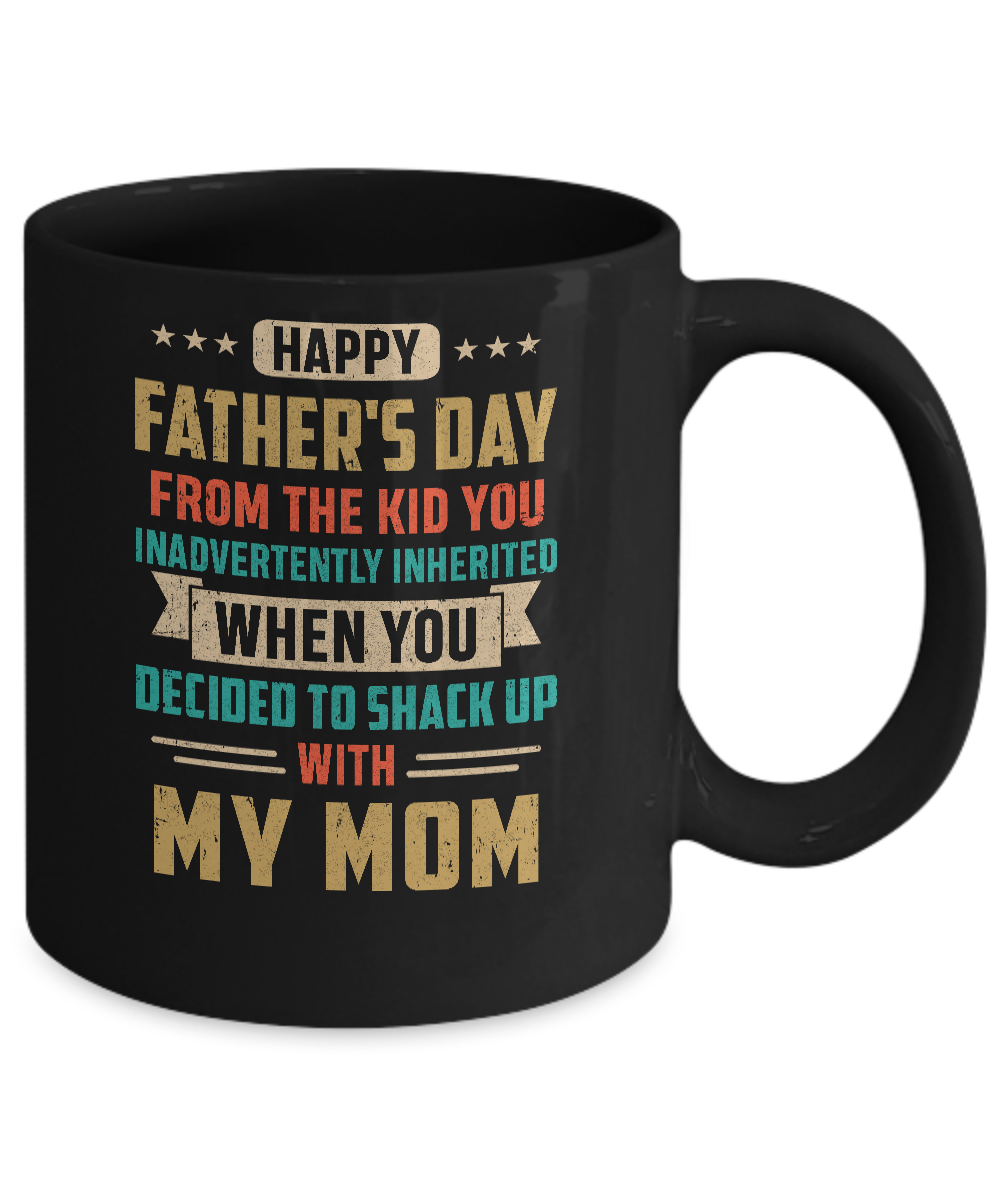 Vintage Funny Bonus Dad You Inadvertently Inherited Mug-Coffee Mug-11oz Mug-Black