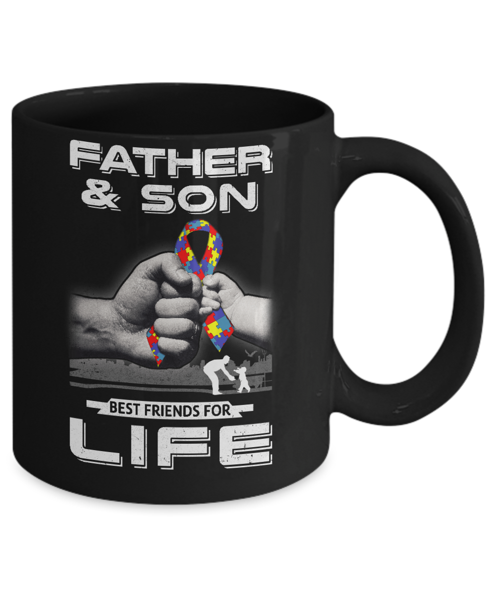 Autism Awareness Father And Son Best Friends For Life Mug-Coffee Mug-11oz Mug-Black