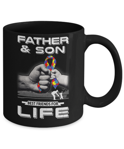 Autism Awareness Father And Son Best Friends For Life Mug-Coffee Mug-11oz Mug-Black
