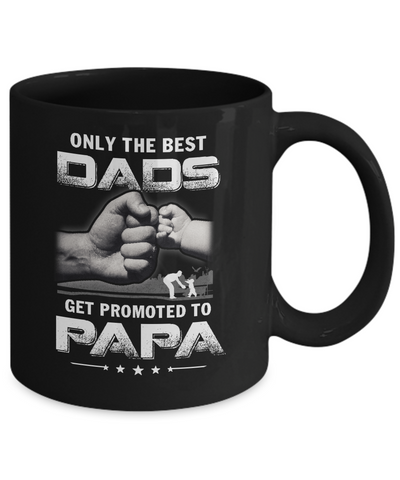 The Best Dads Get Promoted To Papa Fathers Day Mug-Coffee Mug-11oz Mug-Black