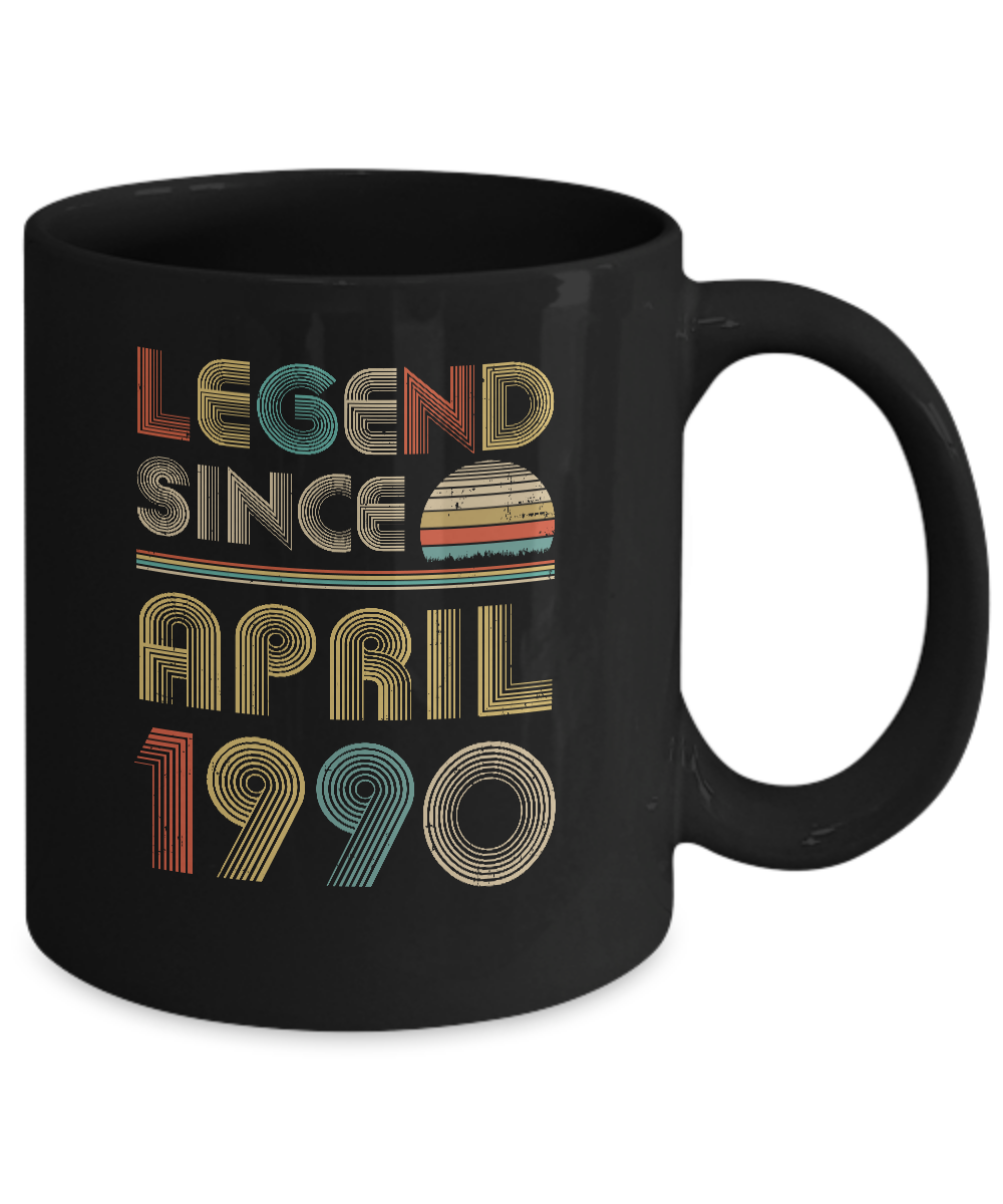 Legend Since April 1990 Vintage 31th Birthday Gifts Mug-Coffee Mug-11oz Mug-Black