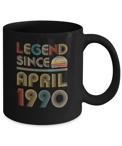 Legend Since April 1990 Vintage 31th Birthday Gifts Mug-Coffee Mug-11oz Mug-Black