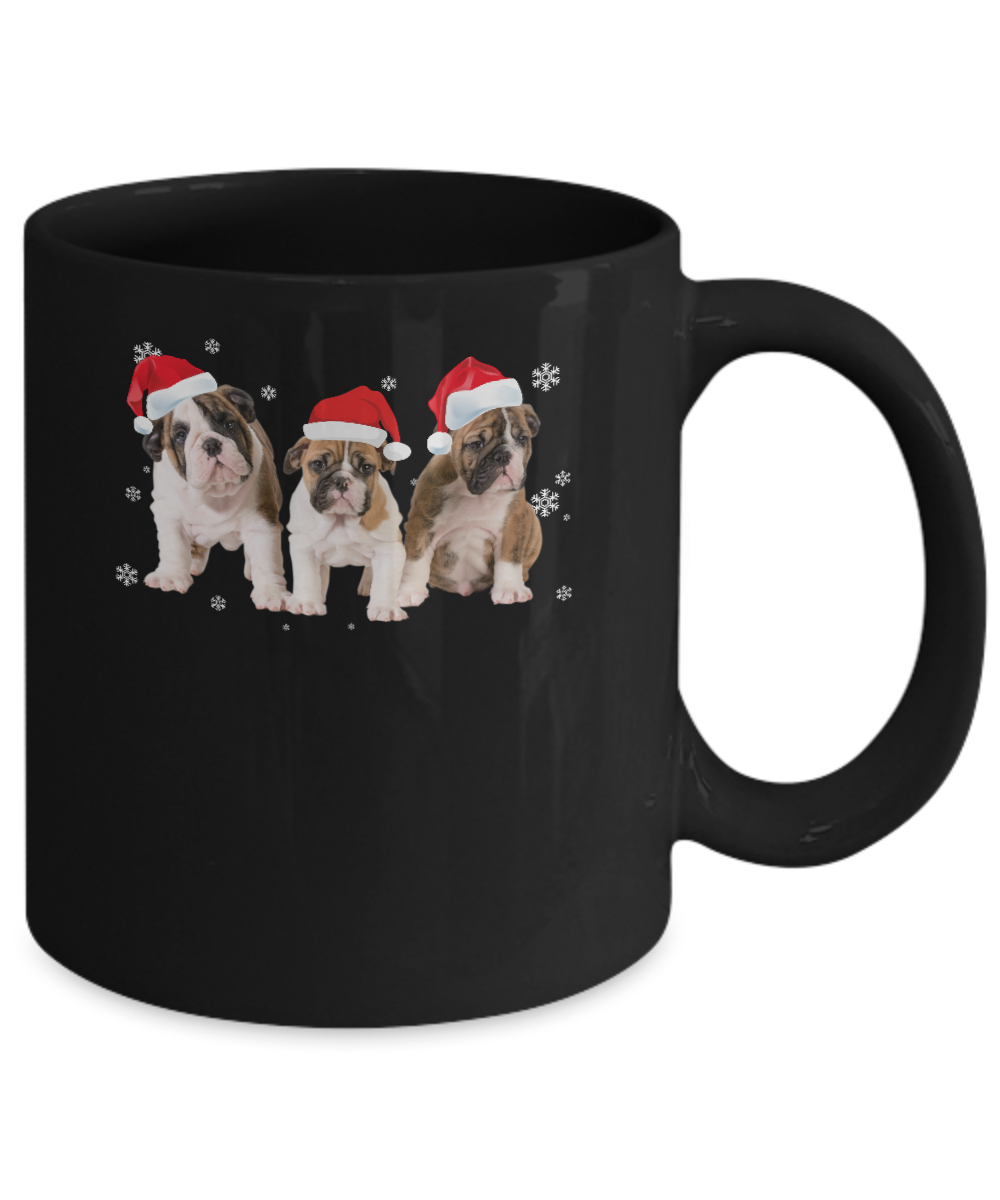 Funny Bulldogs Puppies Christmas Dog Gift Mug-Coffee Mug-11oz Mug-Black