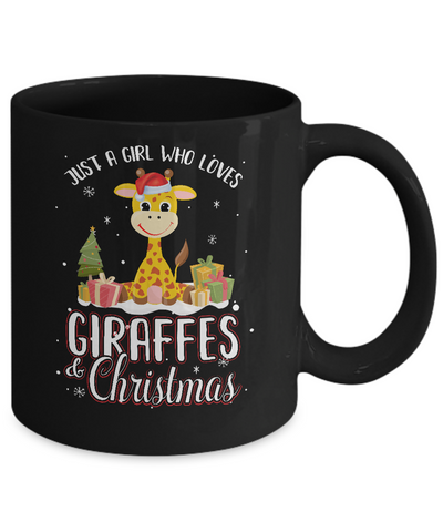 Just A Girl Who Loves Giraffes And Christmas Mug-Coffee Mug-11oz Mug-Black