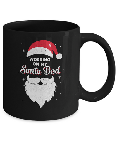 Working On My Santa Bod Pajamas Dad Papa Christmas Mug-Coffee Mug-11oz Mug-Black