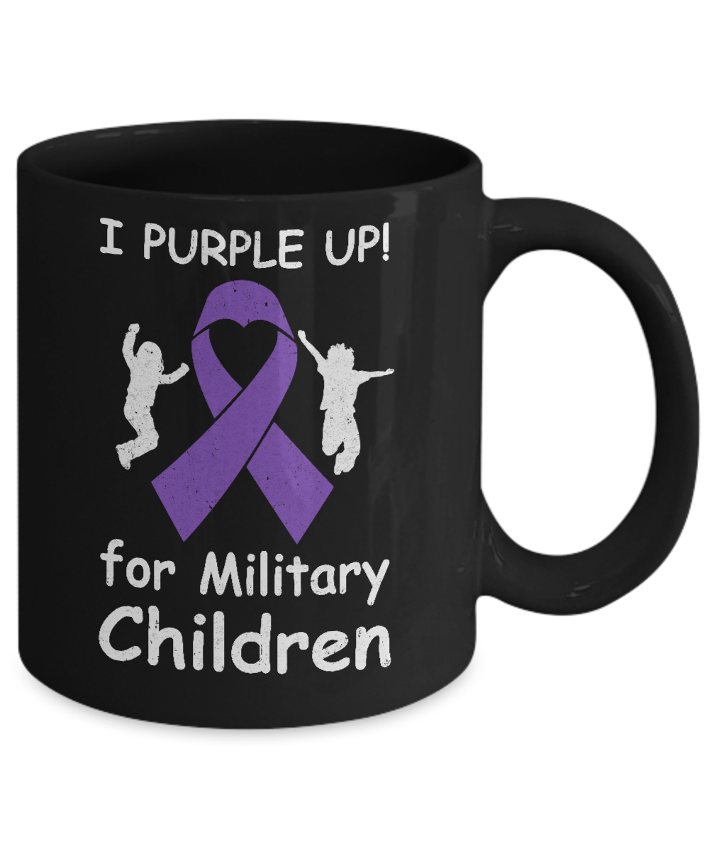 I Purple Up For Month Of The Military Child Mug-Coffee Mug-11oz Mug-Black