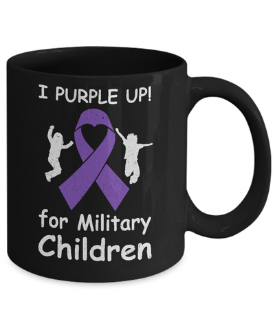 I Purple Up For Month Of The Military Child Mug-Coffee Mug-11oz Mug-Black