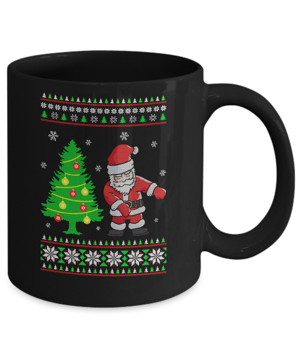 Floss Dance Flossing Santa Christmas Ugly Sweater Mug-Coffee Mug-11oz Mug-Black