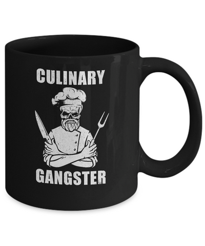 Culinary Gangster Cool Cooking Chef Gifts For Men Mug-Coffee Mug-11oz Mug-Black