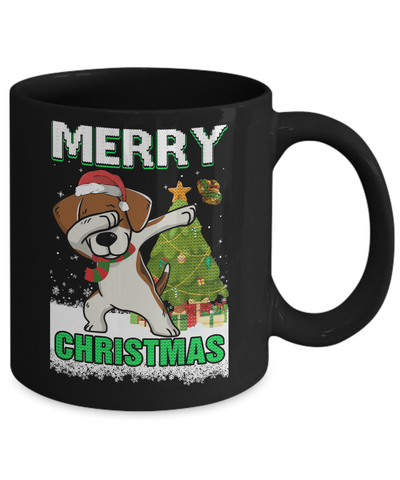 Cute Beagle Claus Merry Christmas Ugly Sweater Mug-Coffee Mug-11oz Mug-Black