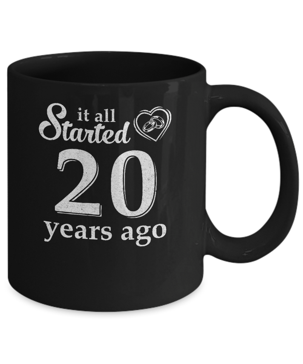 20Th Wedding Anniversary Married Couples 2001 Husband Wife Mug-Coffee Mug-11oz Mug-Black