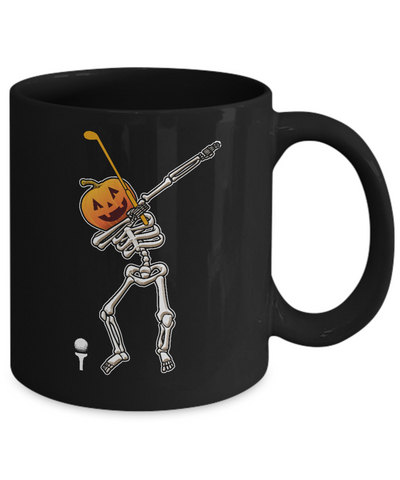 Halloween Dabbing Skeleton Golf Mug-Coffee Mug-11oz Mug-Black