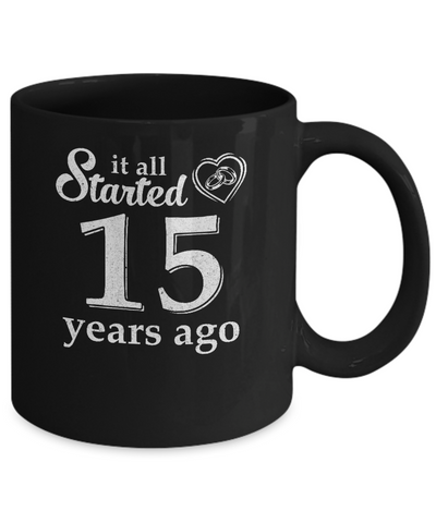 15Th Wedding Anniversary Married Couples 2006 Husband Wife Mug-Coffee Mug-11oz Mug-Black