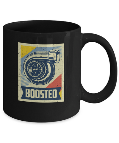 Vintage Turbo Car Boost Turbocharger Lag Retro Race Mug-Coffee Mug-11oz Mug-Black
