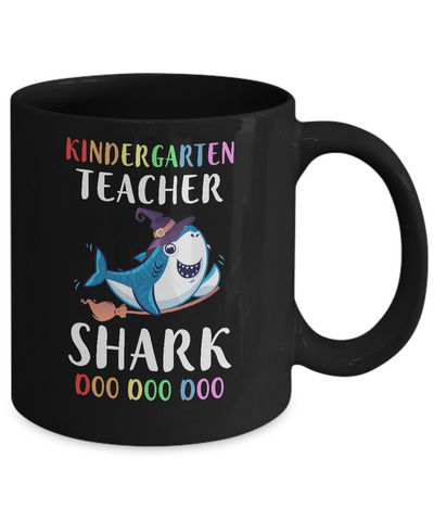 Kindergarten Teacher Shark Doo Doo Doo Halloween Mug-Coffee Mug-11oz Mug-Black