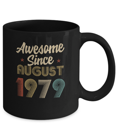 Awesome Since August 1979 Vintage 42th Birthday Gifts Mug-Coffee Mug-11oz Mug-Black