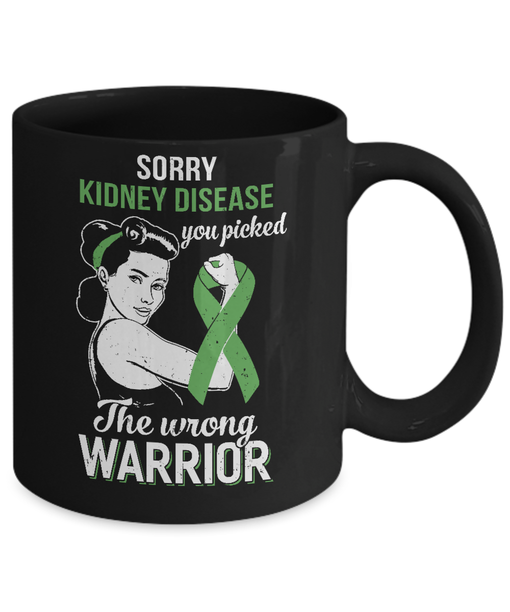 Sorry Kidney Disease You Picked The Wrong Warrior Kidney Disease Mug-Coffee Mug-11oz Mug-Black