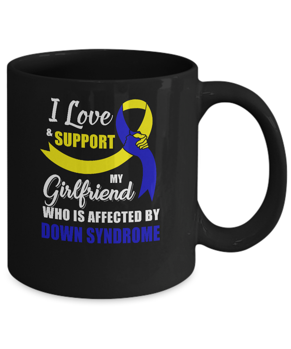 Down Syndrome Awareness Support Yellow Blue Girlfriend Boyfriend Mug-Coffee Mug-11oz Mug-Black