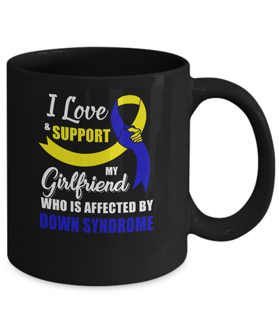 Down Syndrome Awareness Support Yellow Blue Girlfriend Boyfriend Mug-Coffee Mug-11oz Mug-Black