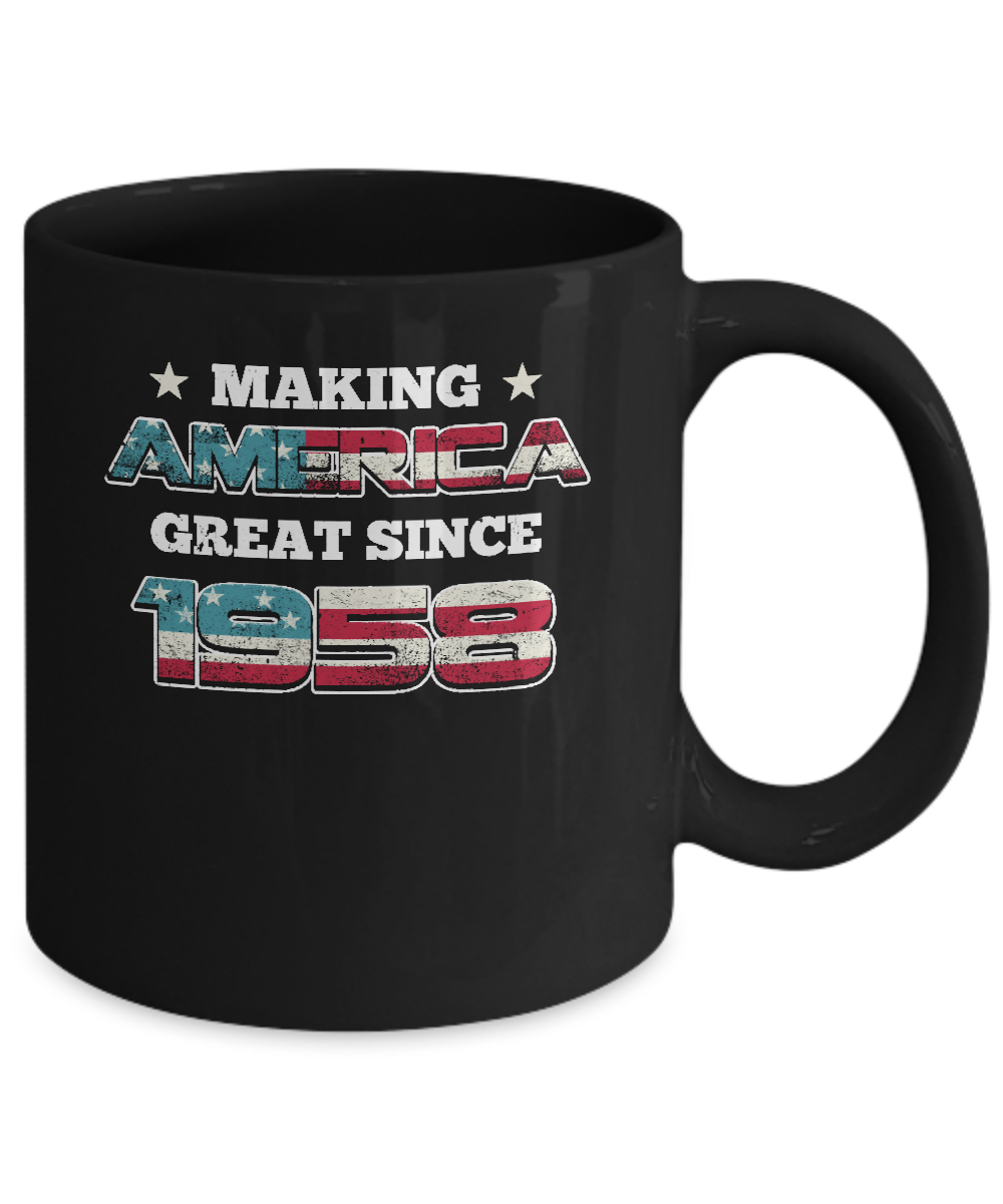 Making America Great Since 1958 63th Birthday Mug-Coffee Mug-11oz Mug-Black