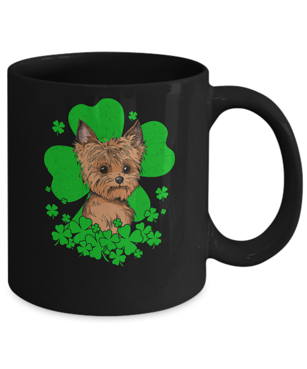 Yorkie St. Patrick's Day Clovers Mug-Coffee Mug-11oz Mug-Black