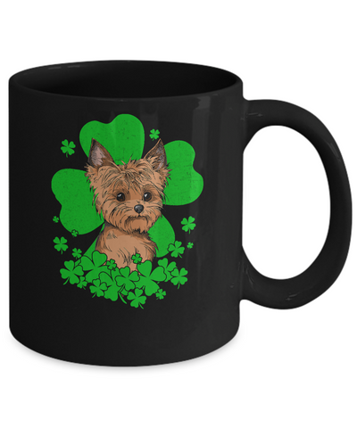 Yorkie St. Patrick's Day Clovers Mug-Coffee Mug-11oz Mug-Black