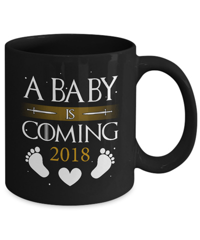 A Baby Is Coming 2018 Pregnancy Announcement Mug-Coffee Mug-11oz Mug-Black