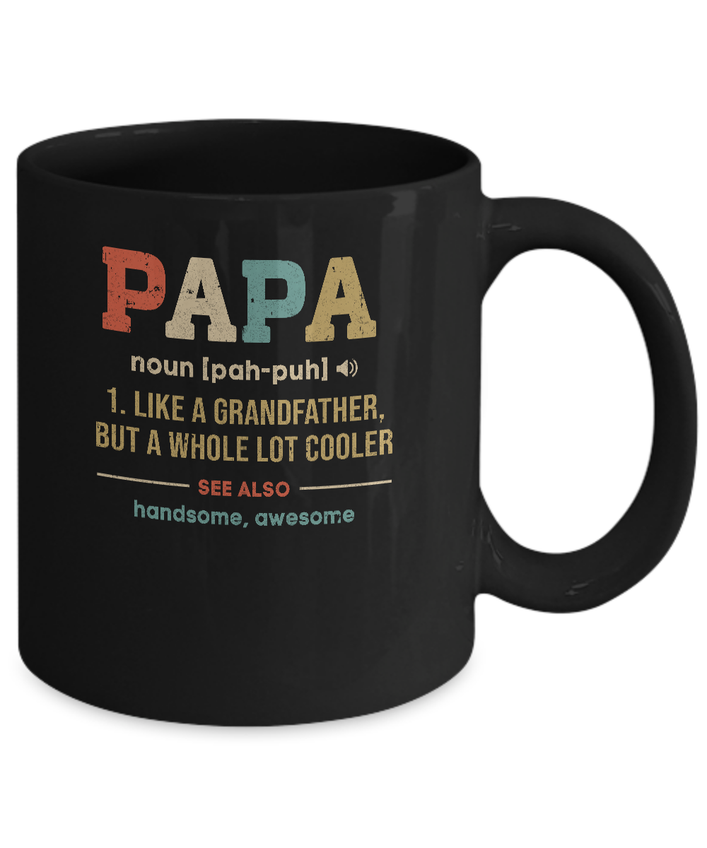 Vintage Papa Gifts Grandpa Definition Fathers Day Mug-Coffee Mug-11oz Mug-Black