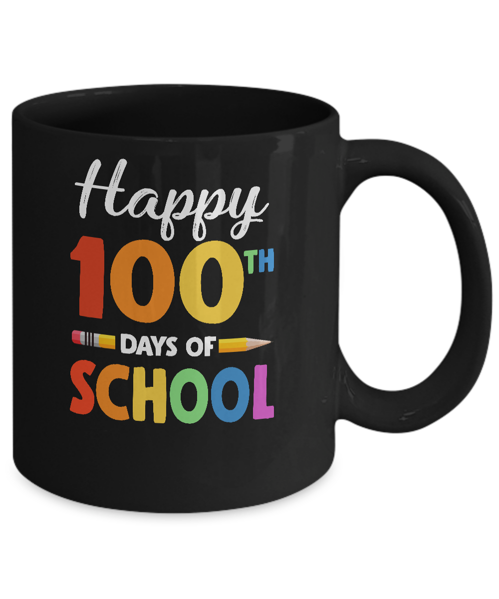 Happy 100th Day of School Teacher or Student Gift Mug-Coffee Mug-11oz Mug-Black