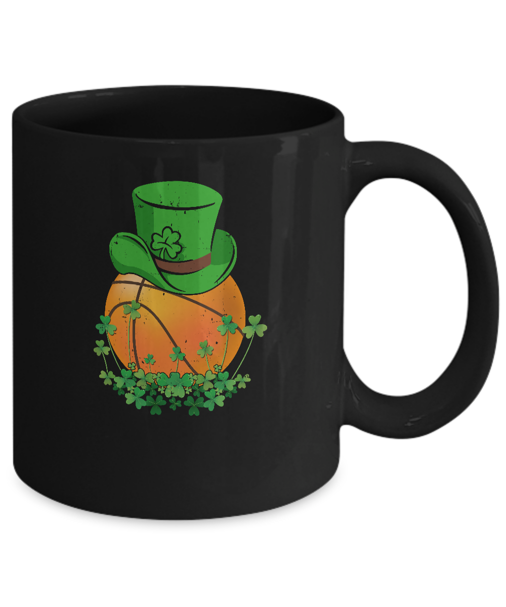Shamrock Basketball Leprechaun St Patricks Day Mug-Coffee Mug-11oz Mug-Black
