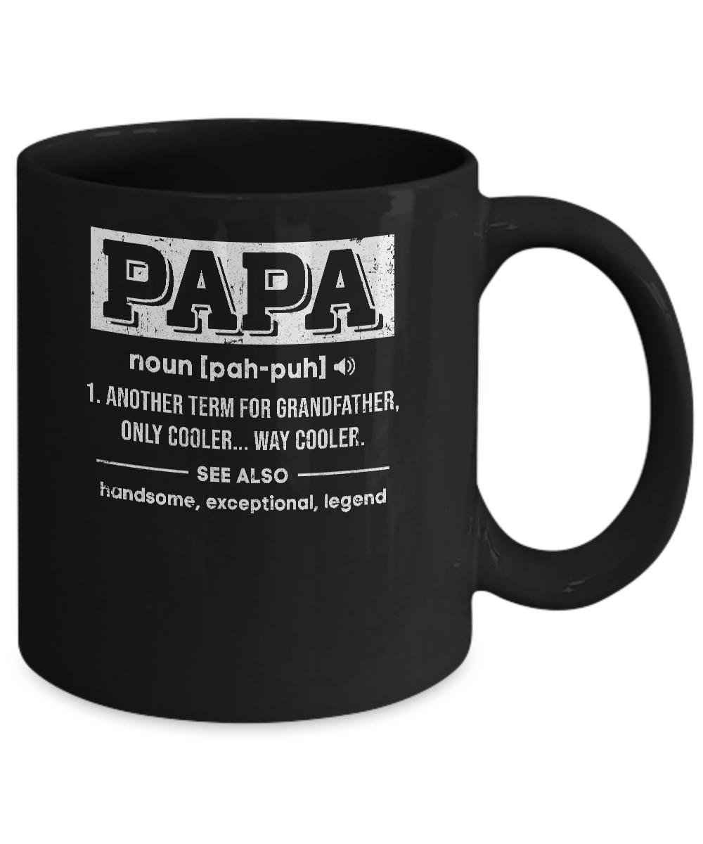 Papa Gifts Grandpa Definition Fathers Day Mug-Coffee Mug-11oz Mug-Black