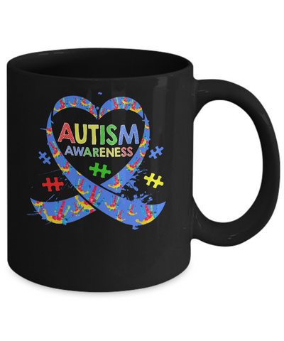 World Autism Awareness 2 April Dad Mom Kid Autism Gift Mug-Coffee Mug-11oz Mug-Black