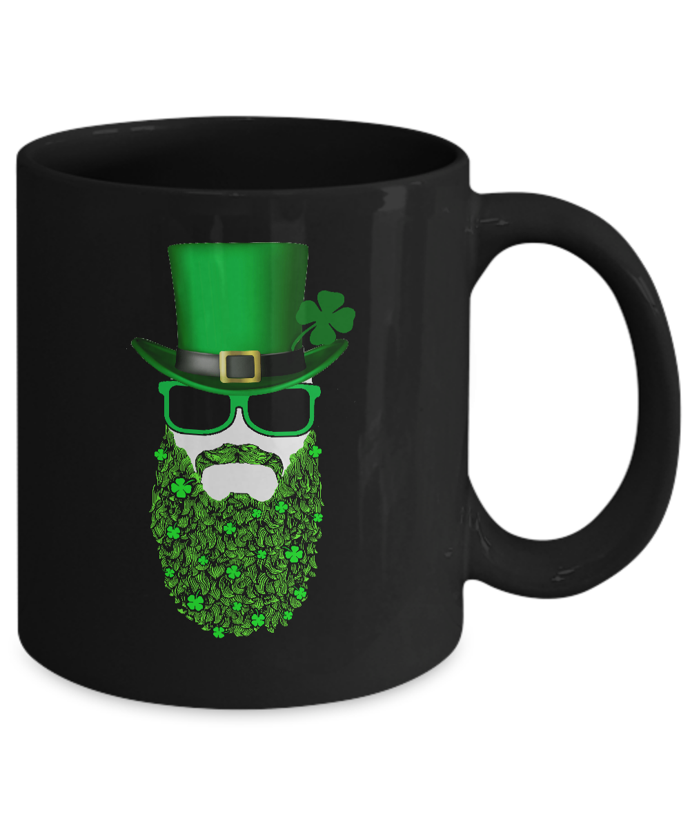 Bearded Man Moustache Leprechauns St Patrick's Day Mug-Coffee Mug-11oz Mug-Black