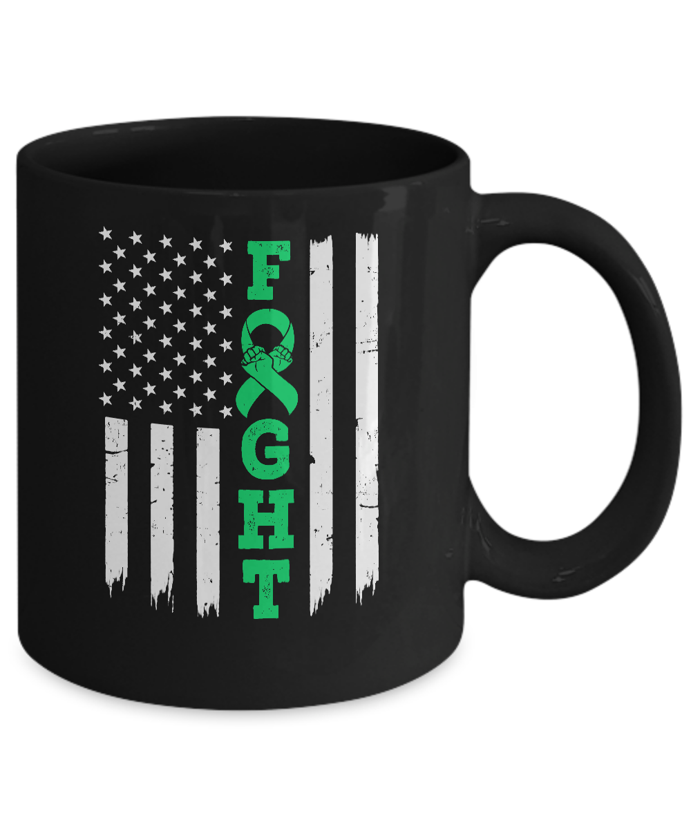 Lymphoma Liver Cancer Awareness American Flag Distressed Mug-Coffee Mug-11oz Mug-Black
