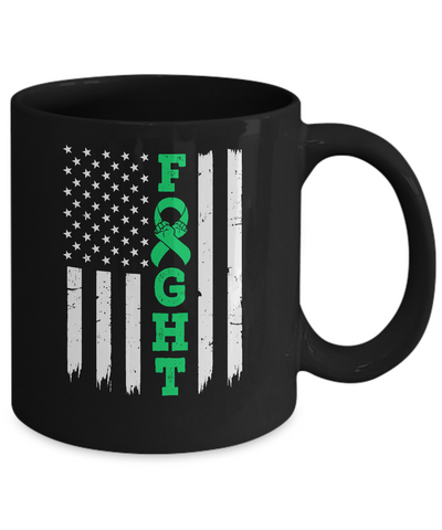 Lymphoma Liver Cancer Awareness American Flag Distressed Mug-Coffee Mug-11oz Mug-Black