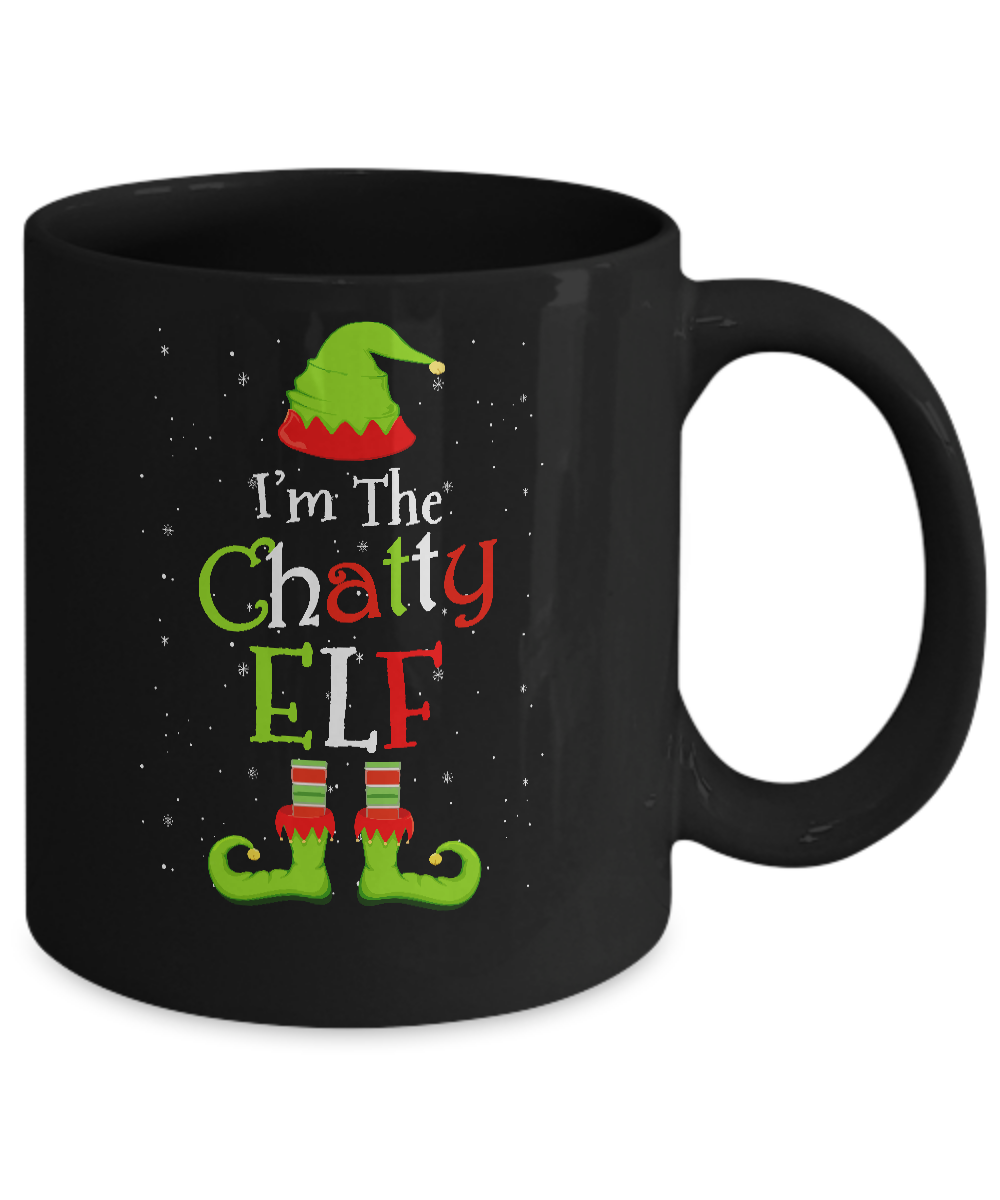 I'm The Chatty Elf Family Matching Funny Christmas Group Gift Mug-Coffee Mug-11oz Mug-Black