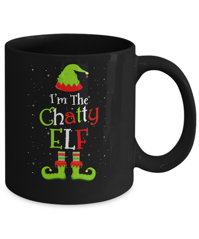 I'm The Chatty Elf Family Matching Funny Christmas Group Gift Mug-Coffee Mug-11oz Mug-Black