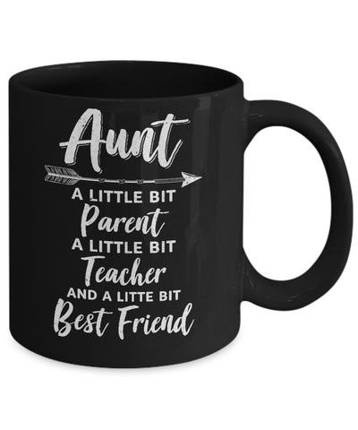 Being Aunt Is A Little Bit Parent Teacher Best Friends Mug-Coffee Mug-11oz Mug-Black